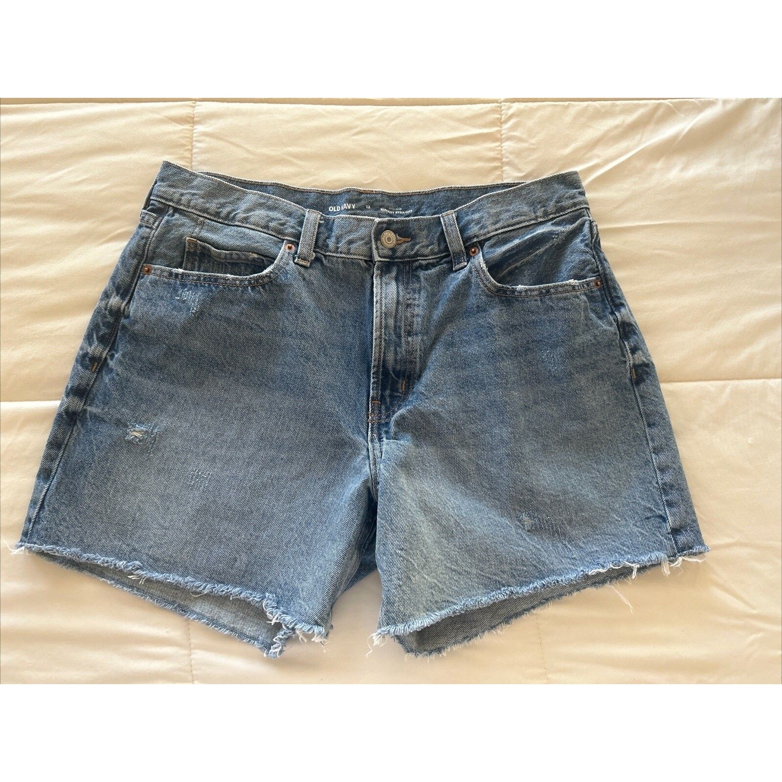Women’s Old Navy Cut Off Jean Shorts High Rise Sz 12